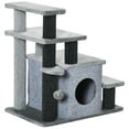 thumbnail image 2 of PawHut Pet Stairs, Adjustable Height 3 Step/4 Step Cat Steps, Gray, 2 of 9