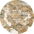 thumbnail image 1 of Ahgly Company Machine Washable Indoor Round Abstract Deep Peach Orange Area Rugs, 3' Round, 1 of 7
