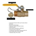 thumbnail image 4 of Midline Valve VHT234B Premium Brass Full Port Hose Ball Valve with Chain and Cap, 1/2 in. FIP x 1/2 in. Hose, 4 of 5