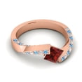 thumbnail image 3 of 1.20 Ct Natural Diamond Garnet & Blue Topaz Gemstone Sparkle Engagement Ring for Ladies Solid 14K Rose Gold Size 3.5 by Diamond-Capitals, 3 of 8