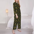 thumbnail image 3 of Fotbe Pineapple Conjunto de Pijama de Manga Larga para Mujer con Estampado, Ropa de Dormir de 2 Piezas, Conjunto de Casa Suave y Cómodo con Bolsillos-Large, 3 of 7