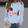 thumbnail image 2 of Jindong Women's Dog Ribbon Breast Cancer Awareness Print Sweatshirt, 2 of 5