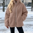 thumbnail image 2 of Fengqque Women’s Full‑Zip Sherpa Jacket Long Sleeve Cozy Teddy Warm Casual Outerwear with Pockets for 2026 Fall Winter Daily Wear, 2 of 4