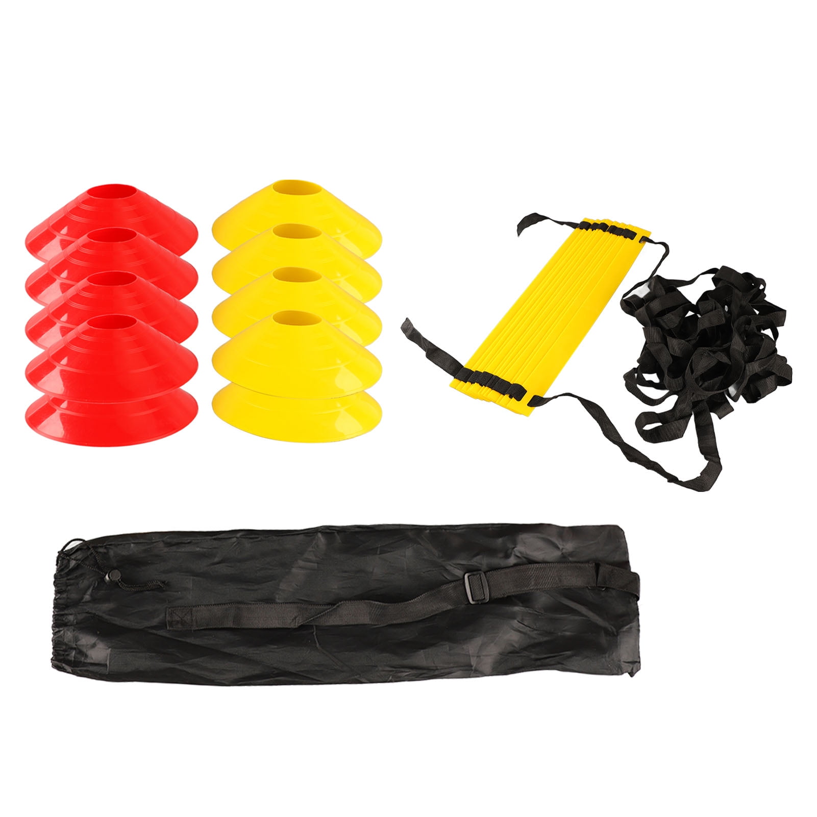 NFTIGB Speed Agility Ladder Training Kit with 10 Soccer Cones and Carry Bag, Heavy Duty Football Footwork Equipment for Fitness, Cross-Training, and Cardio Workout (20.47 inches / 52 cm)