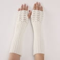 thumbnail image 4 of Dalrosia Knit Arm Warmer Fingerless Gloves Knitted Long Mitten Women Thumb Hole Gloves, 4 of 4