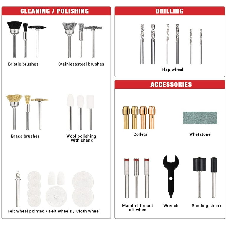 Dremel 11-Piece Diamond Grit Set Wood Engraving Bit Accessory Kit in the Rotary  Tool Bits & Wheels department at