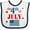 White and Navy, variant on Inktastic The 4th of July- Boys or Girls Baby Bib