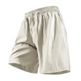 thumbnail image 4 of Men's Casual Sports Shorts with Elastic Waistband Zipper Pocket, Athletic Shorts, Quick Dry, Lightweight, Stretchy, Gym Workout, Running, Hiking, Daily Wear, Summer | AESTIVO,Beige M, 4 of 8