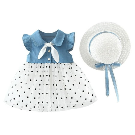 

Easter Dresses for Girls Short Sleeve Casual Dress Floral Print Light Blue 12