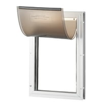 KFFKFF Pet Door for Door with Lock 11.3" x 16.02" Aluminum Casing with Secure Lock and Flap Mechanism, All-Weather Canine Entryway, Simple to Set Up in Indoor or Outdoor Portals