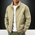 thumbnail image 6 of Danhjin Men's Fall Jackets Lapel Full Zipper Long Sleeve Stand Collar Winter Outerwear Solid Color Comfy Fashion Coats, 6 of 8