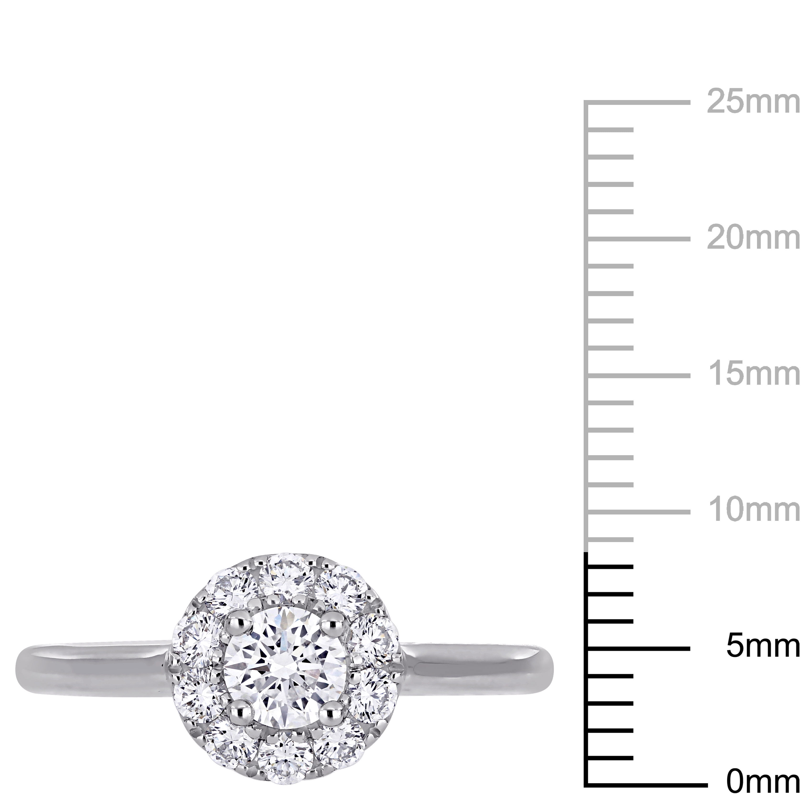 Created Forever Women's 3/4 Carat T.G.W. Lab-Grown Diamond 14kt White Gold Halo Engagement Ring