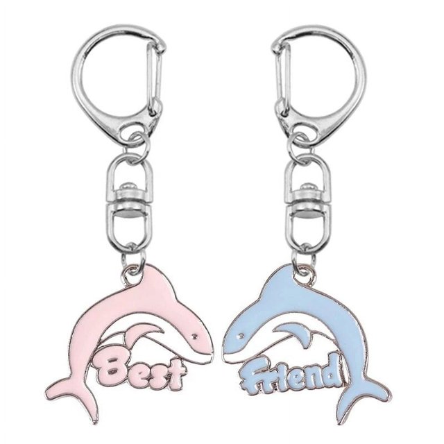 LLavero de pareja BFF de Hamburgo para mujeres y hombres, colgante en forma de corazón con letras de dibujos animados, mochila de moda, accesorios de joyería, regalo lindo