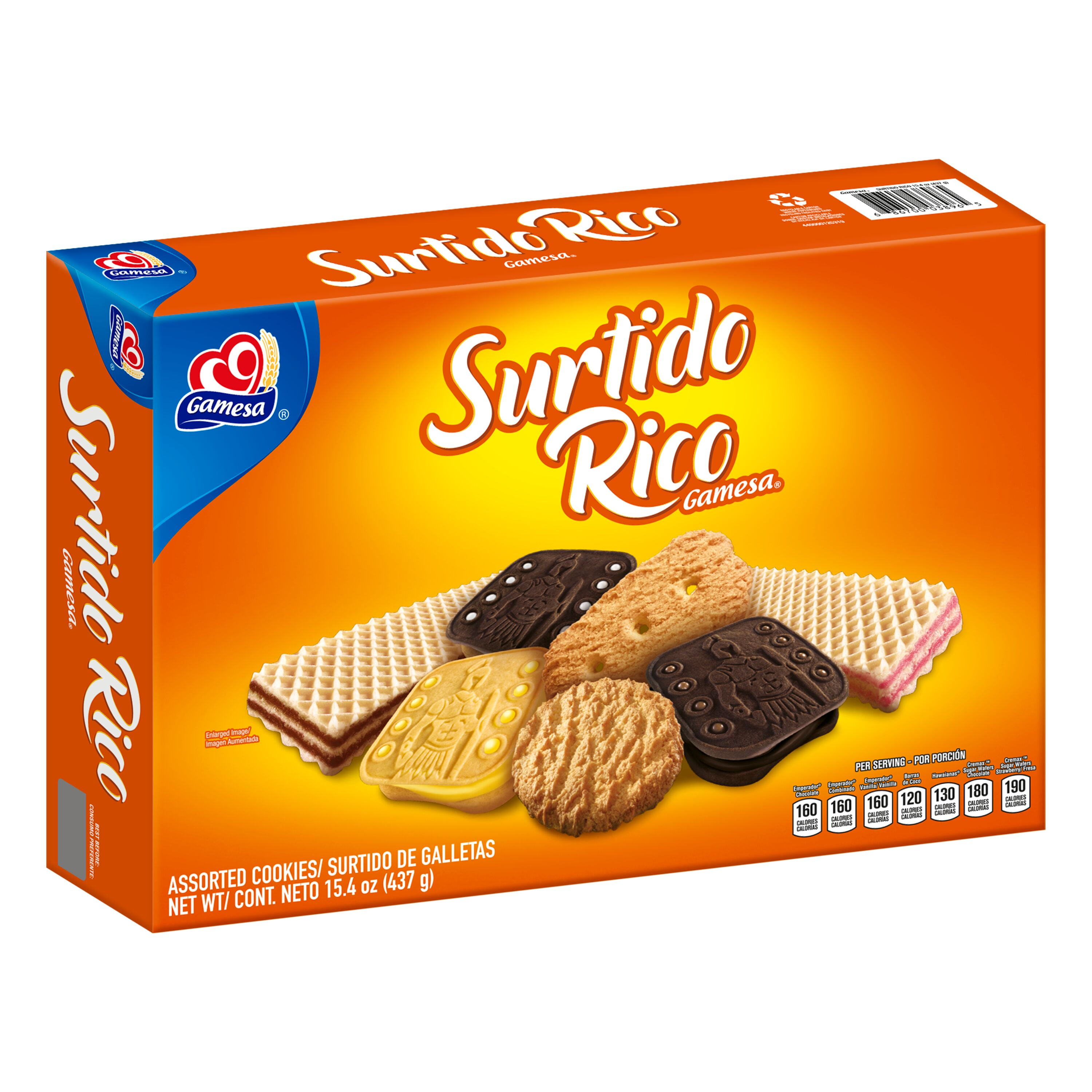 (4 pack) Gamesa Surtido Rico Assorted Cookies, 15.4 oz Box, 1 Pack