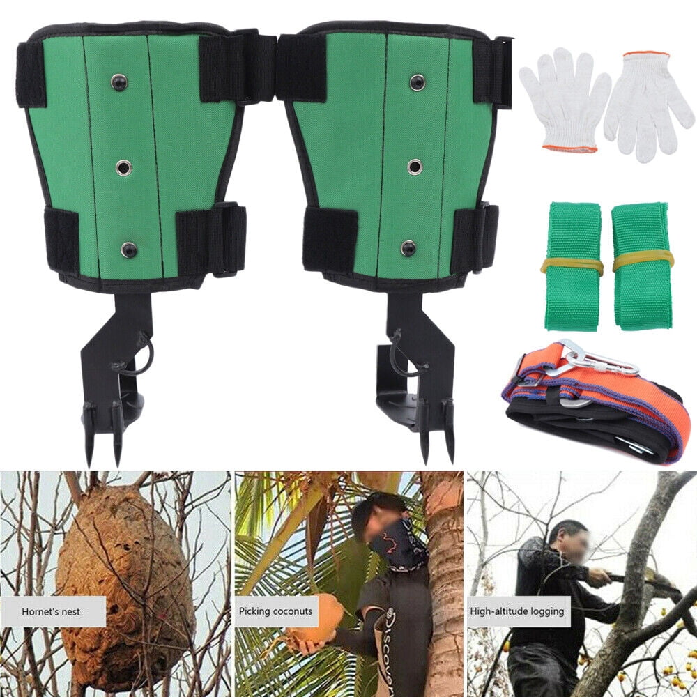 DENEST Tree/Pole Climbing Spike Set, Safety Belt With Straps