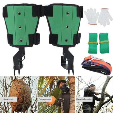 Tree Climbing Spikes with Harness Belt Straps Pole Climbing Tools Non-Slip Pedal
