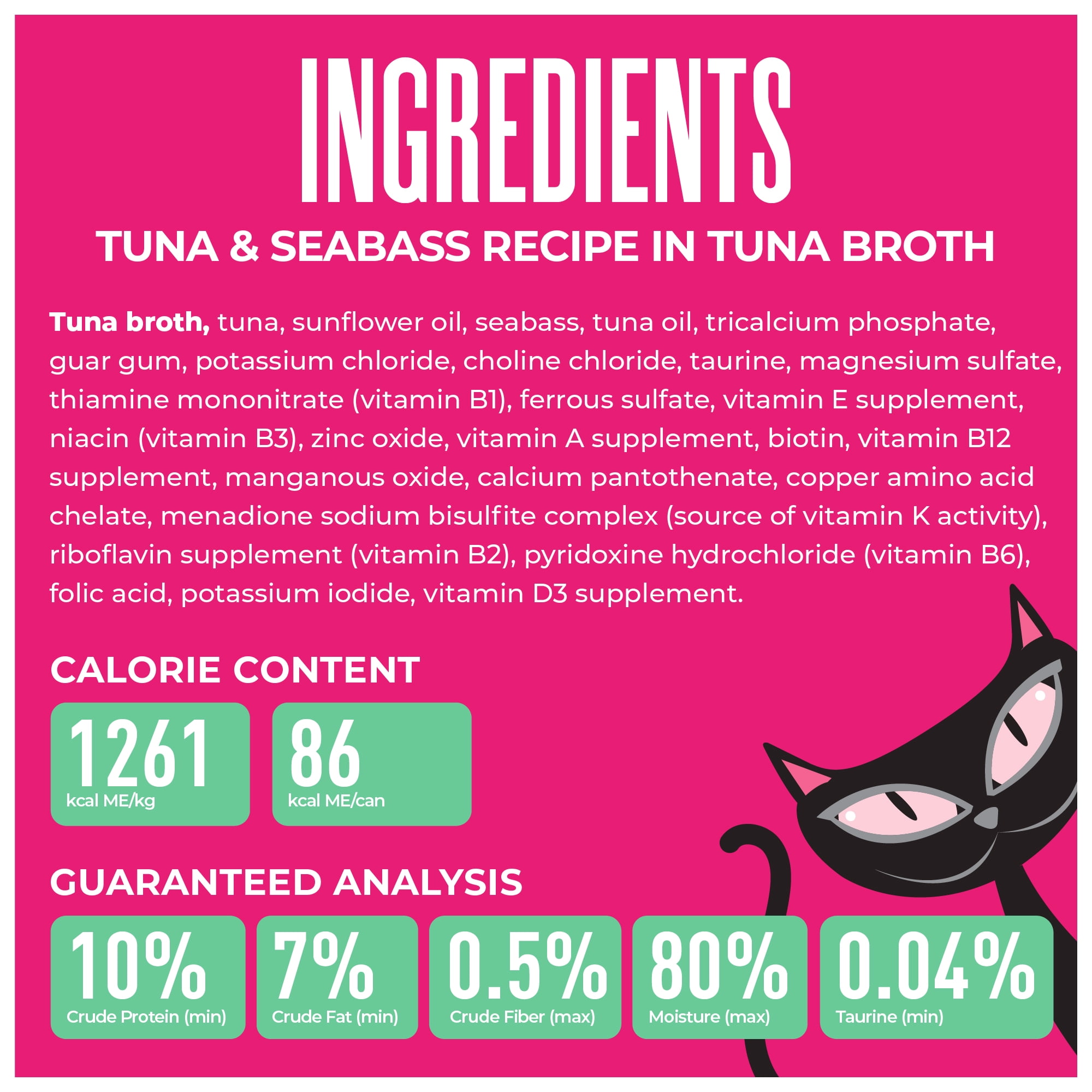 Tiki Cat Born Carnivore Wet Cat Food, Tuna & Seabass Recipe in Tuna Broth, 2.4 oz. Can