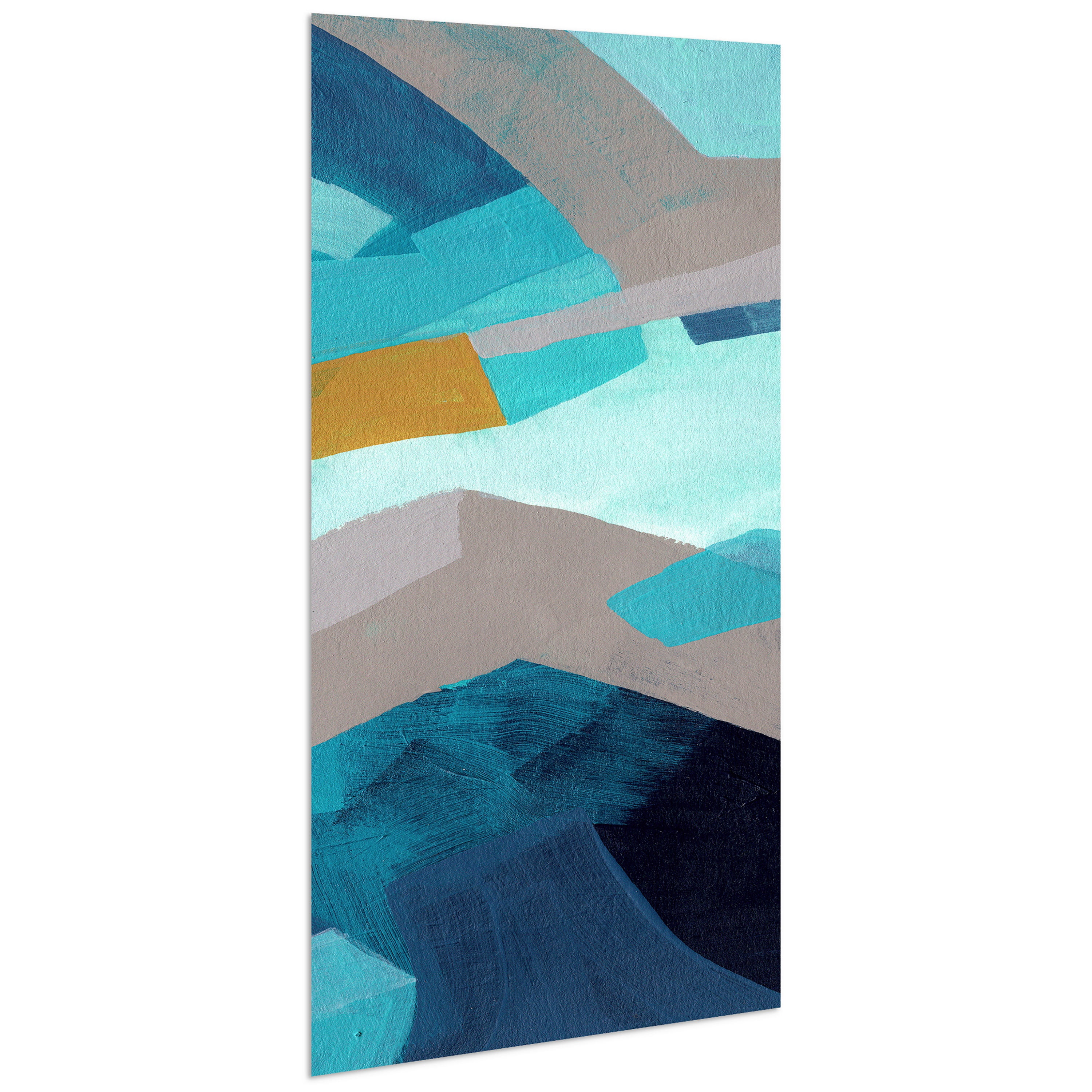 Empire Art Direct Puzzle Blues C Frameless Free Floating Tempered Glass Panel Graphic Wall Art, 72" x 36" x 0.2", Ready to Hang
