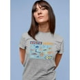 thumbnail image 2 of North Dakota State Tourist Map T-Shirt Women -Image by Shutterstock, Female 5X-Large, 2 of 4