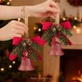 thumbnail image 1 of Adorno Navideño De Hierro Rojo Con Forma De Cono De Pino Y Campanas, Ideal Para Decorar El Árbol De Navidad Con Un Bonito Diseño 3D Para El Hogar Y Fiestas, 13x12x12cm (1 Unidad) Rkxzt, 1 of 8