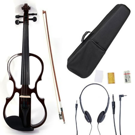 Zimtown 4/4 Solid Wood Electric/Silent Violin with Ebony Fittings in Style V-002 - Full