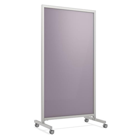 Ghent EZ Mobile Glassboard - Magnetic - 75in H x 38in W - Grape
