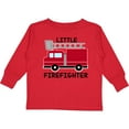 thumbnail image 3 of Inktastic Red Fire Little Firefighter Boys or Girls Long Sleeve Toddler T-Shirt, 3 of 5