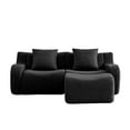 thumbnail image 2 of L-Shaped Teddy Fabric 2-Seat Boneless Sofa, No Assembly Required Curved Armrest, Streamlined Design Ergonomic Design, 32D High Density Sponge for Living Rooms Rest Areas Bedroom (Black), 2 of 11