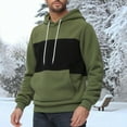 thumbnail image 2 of CFLVAEK Polar Fleece Hoodies for Men Big and Tall Long Sleeve Pullover Tops Fashion Color Block Graphic Hoodie Sweatshirts with Kangaroo Pockets Green M, 2 of 10