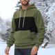 thumbnail image 1 of Dolkfu Sudadera con capucha a dos tonos para hombre, sudadera de felpa con capucha, ropa de calle de invierno para hombres M, 1 of 9