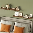 thumbnail image 7 of Set of 4 Floating Wall Shelves, 15.8-Inch Brown Wall Mounted Shelves with Hidden Brackets, Rustic Storage and Display Shelves for Bathroom, Bedroom, Living Room, Kitchen and Office, 7 of 7