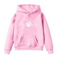 thumbnail image 3 of Jinhomg Hooded Sweatshirt for Kids Long Sleeve Cute Graphic Tops Toddler Fall Winter Lightweight Comfy Sweatshirts with Pocket Pink 13 Years, 3 of 4