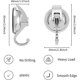 thumbnail image 3 of Percha para corona, paquete de 4, gancho de baño de cocina de vidrio plisado chapado en plata, reutilizable sin perforar para toalla, lufa, bata, abrigo, decoración de corona, 3 of 5