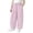 Pink, variant on Kids Summer Wide Leg Pants Elastic Waist Oversized Casual Lightweight Breathable Trousers with Pockets Beige Girls Tapered Leg Pant 5-6Y