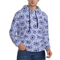 thumbnail image 2 of Fotbe Men's Hoodie with Blue And White Flowers Pattern - Kangaroo Pocket Pullover Hooded Sweatshirt, Perfect for Daily Wear, Travel, and Home-Small, 2 of 7