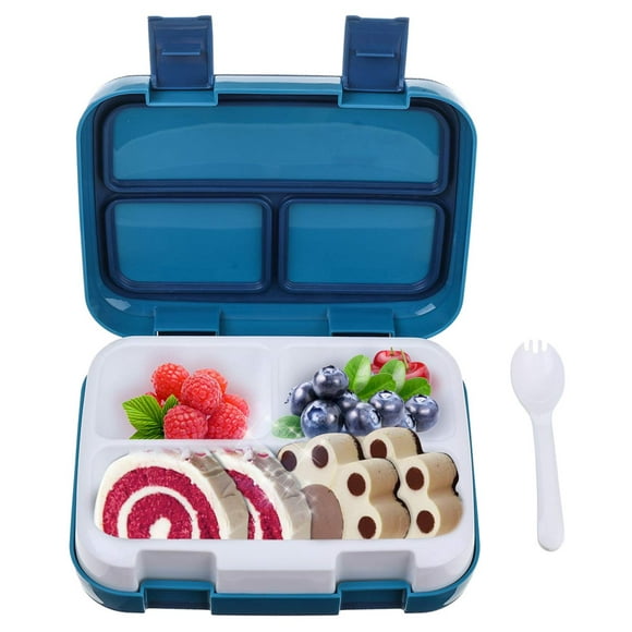 Freedo Lunch Box for Kids Bento Box, Lunchbox BPA-Free, Childrens Food Storage Container with Spoon Leak Proof Meal for School Picnics Travel 3 Compartment