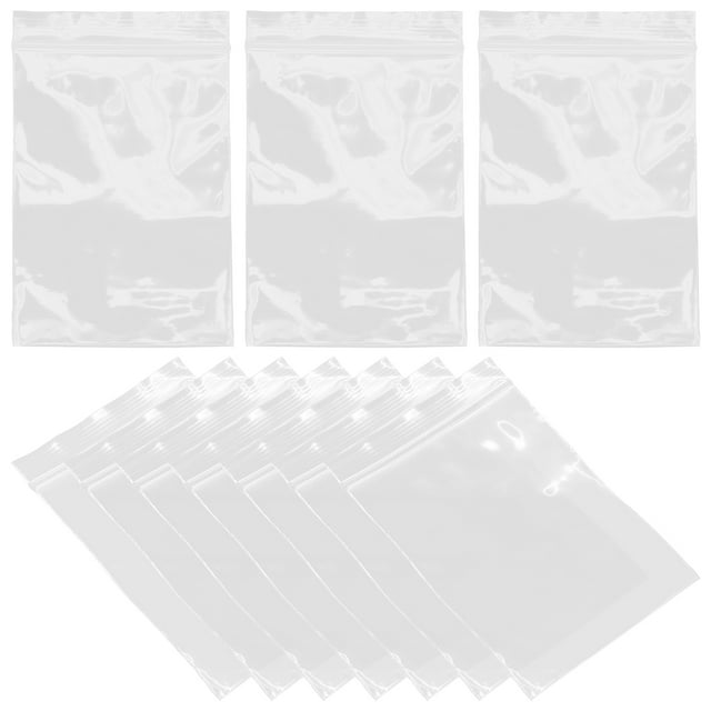 100 Uds. Bolsas de sellado transparentes bolsas de embalaje con cremallera bolsas de almacenamiento transparentes resellables