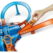 Hot Wheels® Track Set with 1:64 Scale Toy Car, Criss-Cross Crash Track with Motorized Booster
