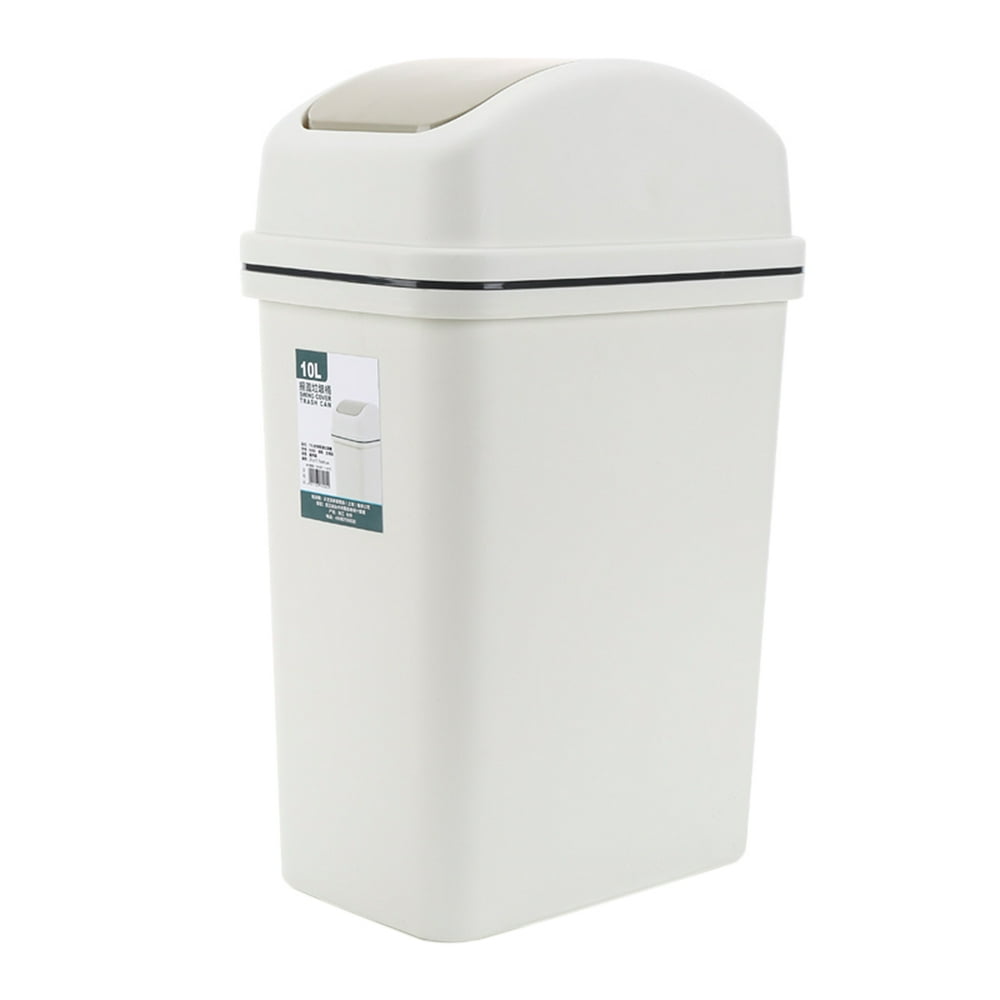 10L Plastic Swivelling Cover Trash Can Kitchen Living Room Flip Top