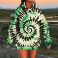 thumbnail image 2 of Sriper Women's Crewneck Sweatshirts, Lightweight Tie-Dye Hoodie with Fleece Liner, Casual Gym Wear, Tunic Pullover Tops, Fall Winter Clothes, Trendy Oversized Fit, Soft & Cozy Fabric Green XL, 2 of 5