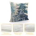 thumbnail image 4 of SHANXI  Winter Pillow Cover  Watercolor Teal Tree Snowflake Decoration Holiday Farmhouse Pillow Case Nature Forest Decor for Home Sofa Couch (Navy Blue)  22x22in, 4 of 5