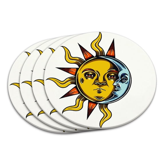 Mystical Sun and Moon Occult Coaster Set