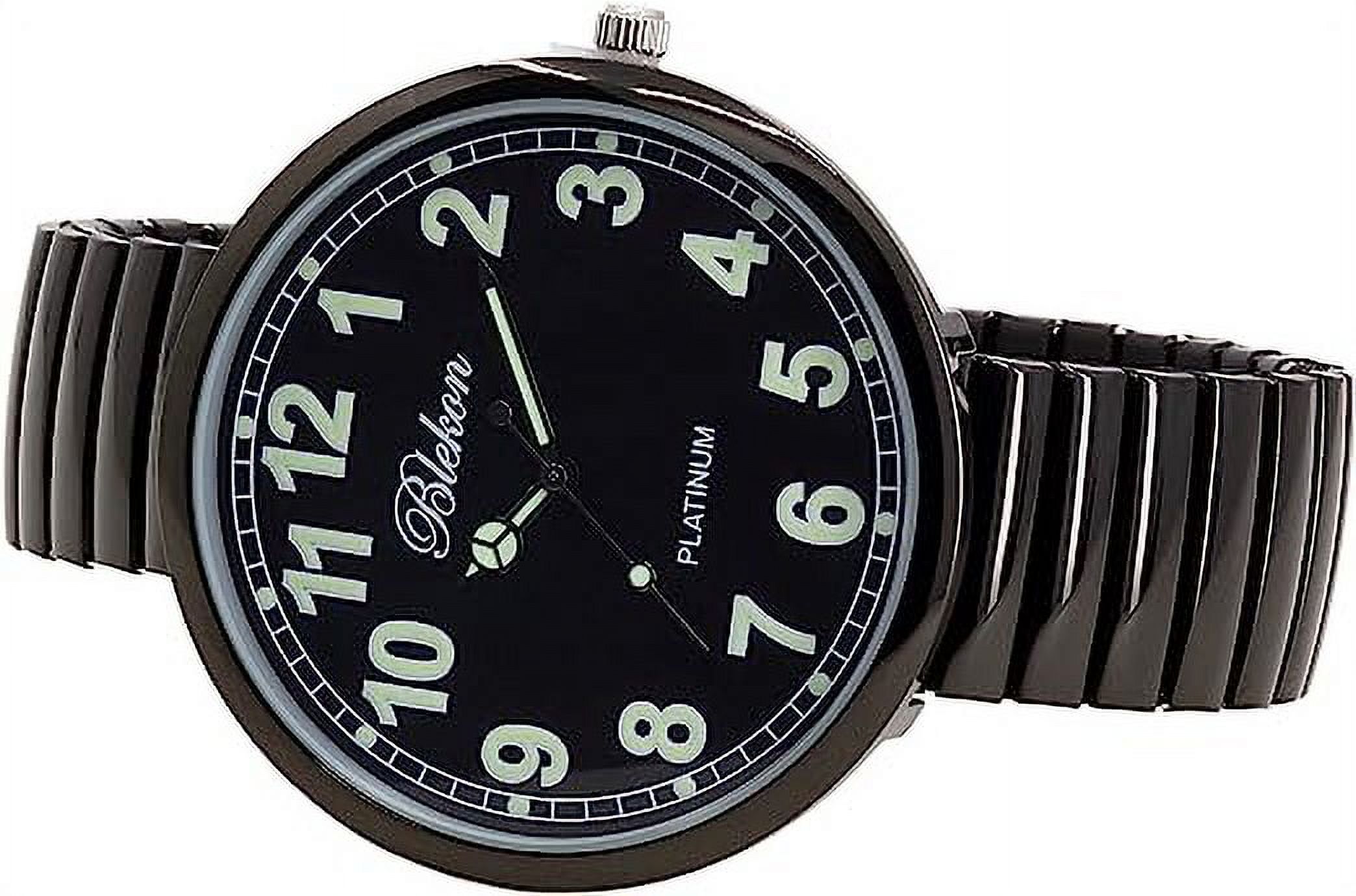 Blekon Collections Women’s Super Large Face Watch – Stretch Band, Luminous Hands & Numbers, Japanese PC21J Movement