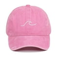 thumbnail image 2 of Bibifish Mens Distressed Washed Baseball Cap White Wave Embroidery Detail Vintage Style Adjustable Sun Protection Casual Sports & Beach Cap, 2 of 3