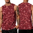 thumbnail image 2 of UDAUDU Men's Tank Top Camo Cotton Soft Sleeveless Workout Muscle Shirts Casual Comfortable Gym Running Shirt Red 4XL, 2 of 6