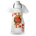 thumbnail image 4 of Queen Apron, Queen of Hearts Playing Card Casino Design Gambling Game Poker Blackjack, Unisex Kitchen Bib with Adjustable Neck for Cooking Gardening, Adult Size, Vermilion Yellow White, by Ambesonne, 4 of 4