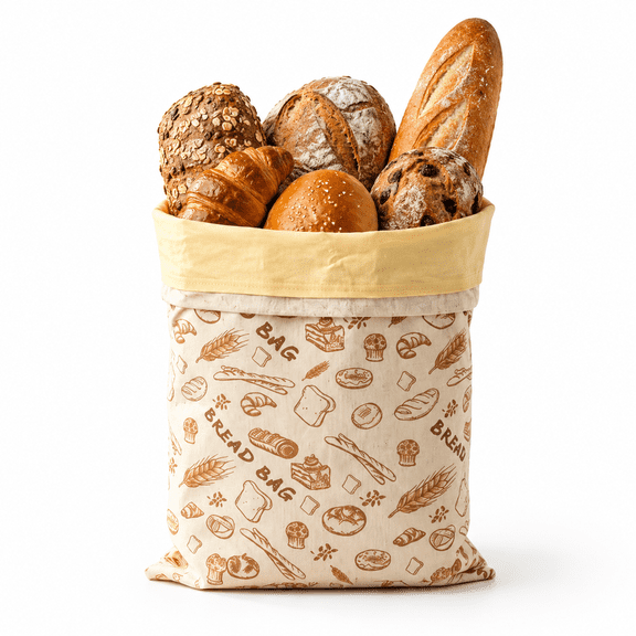 Bread Bags – XL Reusable Cotton Bread Storage Bags with Wax Lining, Wide Zipper Sourdough Bread Keeper for Freshness and Kitchen Storage
