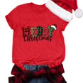 thumbnail image 2 of YDLCAFD T-Shirt Mode T-Shirt pour Femmes Adapté Impression de Noël Col Rond Manches Courtes Tee Tops Tunique Blouse, 2 of 4