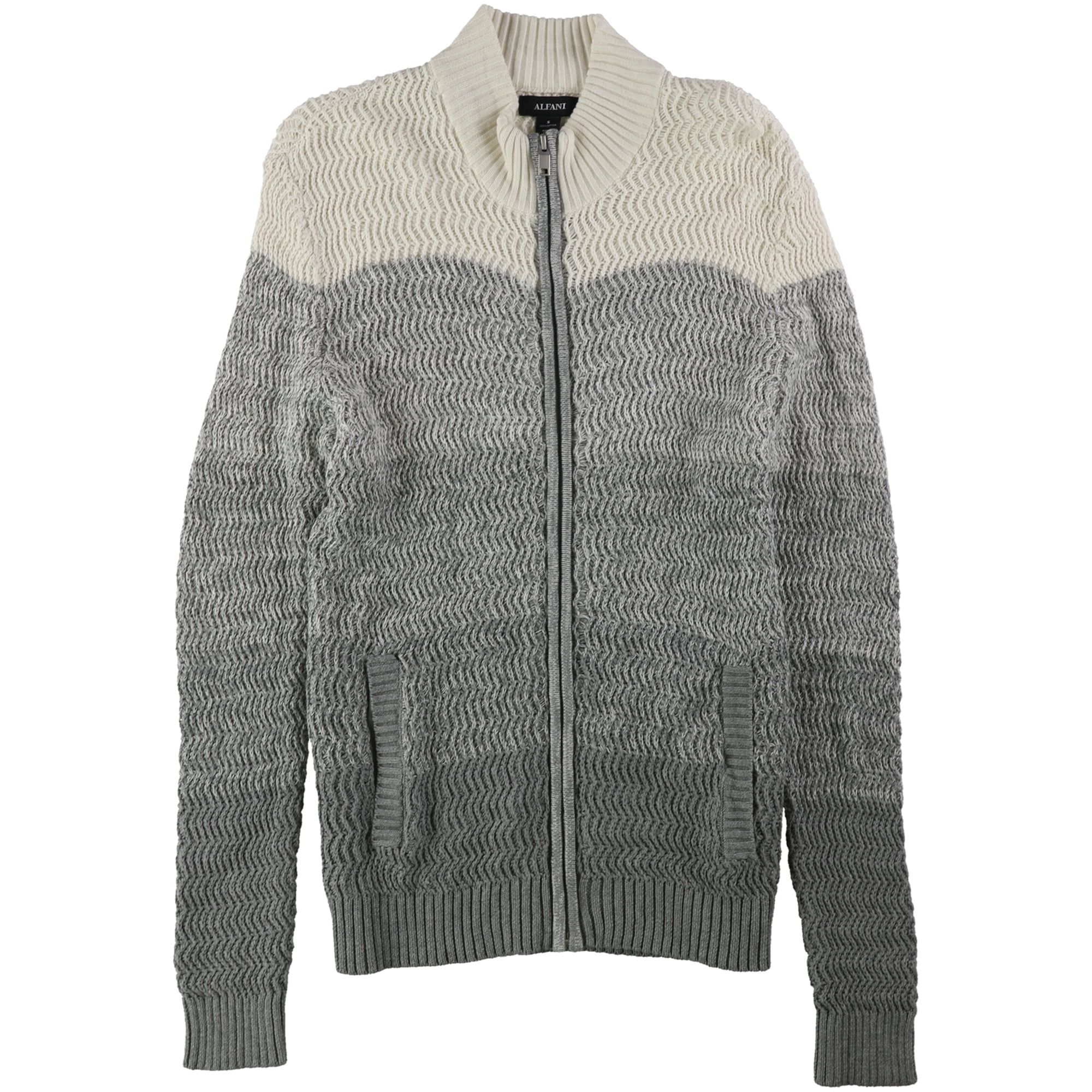 Alfani Mens Textured Ombre Cardigan Sweater Grey XX Large Walmart