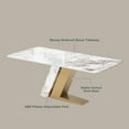 thumbnail image 6 of POVISON-79"Modern Luxury Gold Rectangular Dining Table for 6, Glossy Sintered Stone Tabletop, White and Gold Z-shaped Stainless Steel Base, 6 of 8